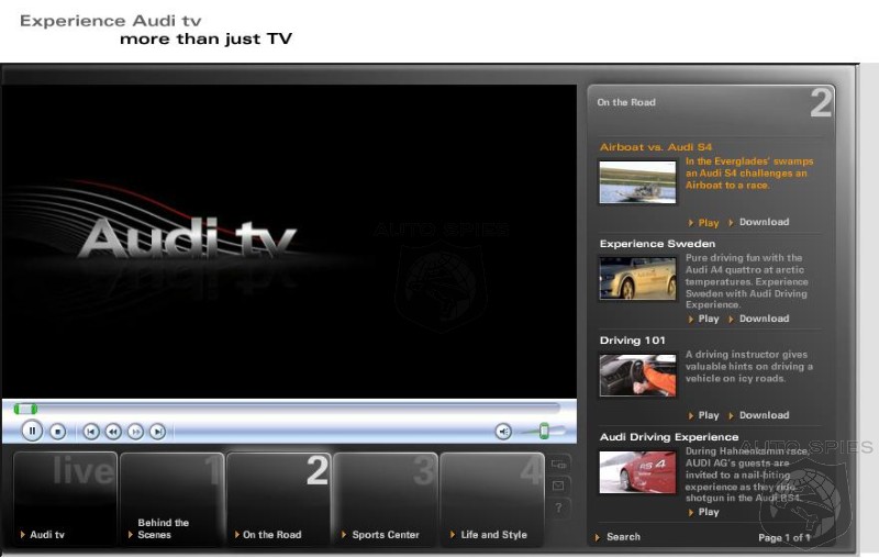 Ditch the TIVO, Audi TV Makes It's Web Debut